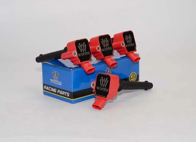 KIT 4 BOBINE RACING WORMS ROSSE PER 500 / 595 ABARTH GRANDE PUNTO ALFA ROMEO GIU