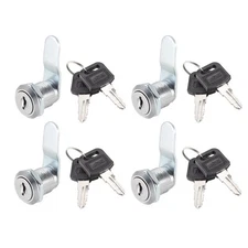 4pcs Cam Lock 20mm Cylinder Length Fit on Max 1/2-inch Panel Keyed Different