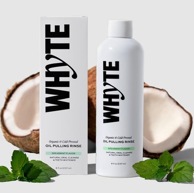Whyte Cold-Pressed Organic Coconut Oil Pulling 8 Fl Oz (Pack of 1), Clear