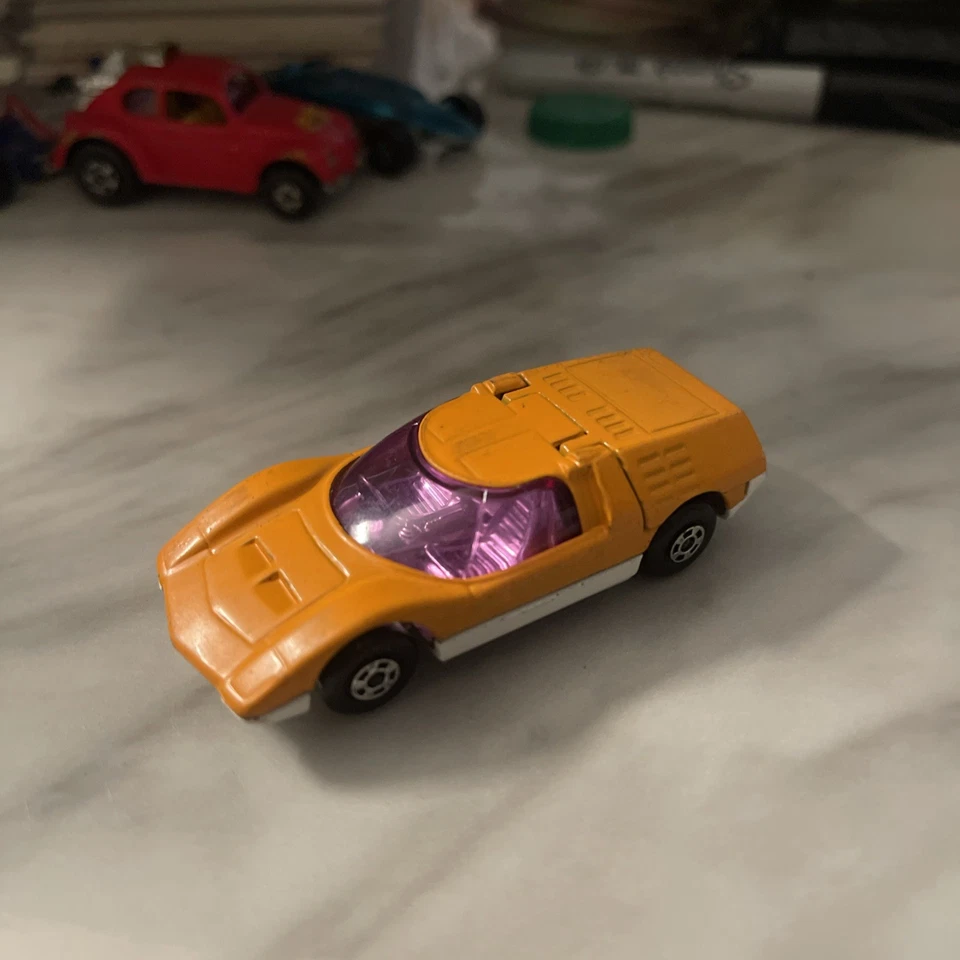 1971 Vintage Matchbox #66 Lesney Car Orange Mazda RX500 Superfast purple glass - Image 2 of 4