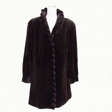 Giovanni Valentino SAGA MINK Sheared Mink Coat Women Bordeaux Len90cm Real Fur