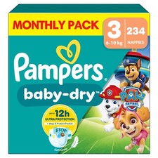 Pampers Baby Dry Paw Patrol Edition Size 3 234 Nappies 6kg 10kg Monthly Pack Up 0.23 per nappy