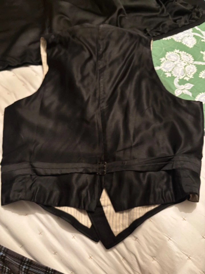 Traje de hombre francés vintage de los años 30 para la mañana ropa formal Stresemann con ribete de seda Foto 4 de 4