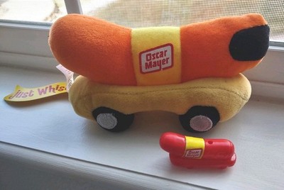 Vintage Oscar Meyer Weiner Kunststoffpfeife & Mobile Stofftier Sitzsack Plüsch!