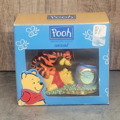 Disney Fantasma Pooh & Tigger Miniature Desk Clock Winnie the Pooh Friends WORKS