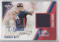 2018 USA Baseball Stars & Stripes and Material Signatures Tanner Witt Auto 0re5