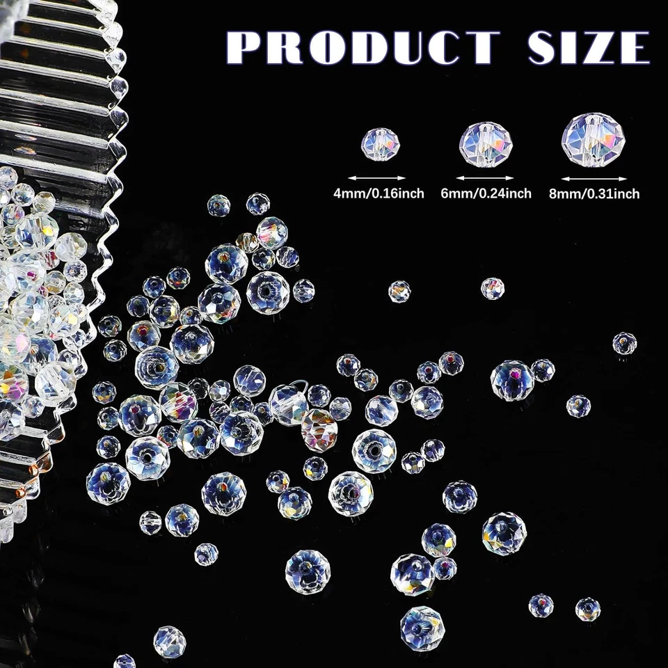 Cuentas de cristal surtidas a granel para hacer joyas 1000 piezas de vidrio colorido  Foto 2 de 4