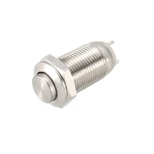 Latching Metal Push Button Switch 10mm Mounting Dia. 1NO 250V 5A