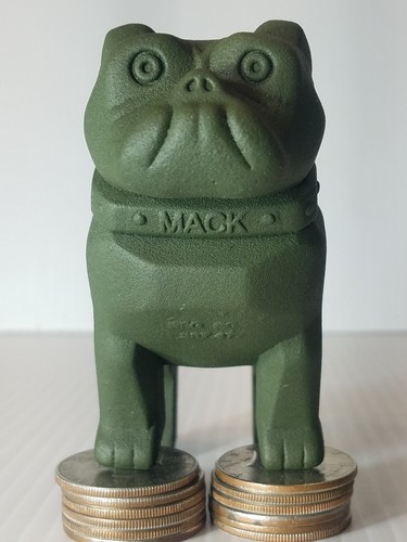 RARE Mack DEFENCE Army Truck GREEN OEM Factory Bulldog Hood Ornament - Imagen 3 de 10