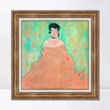 Framed Canvas Giclee Print Seated Woman#2 by Gustav Klimt Wall Art Home Decor