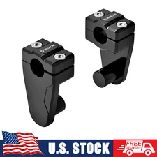 7/8" Handlebar Risers Adapter Mount Clamps For Yamaha Raptor 700 2013-2026 Black