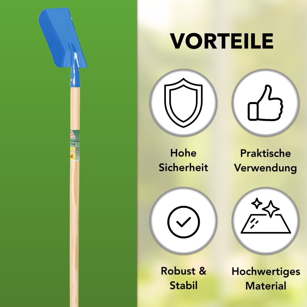 Alldoro XXL Kinderschaufel 63cm - Spitzschaufel Aus Kunststoff Für Sandkasten Und Strand