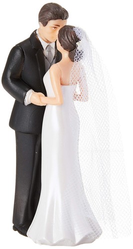Bride & Groom Cake Topper | Wedding and Engagement Party, 4.5" Bride & Groom - Picture 2 of 4