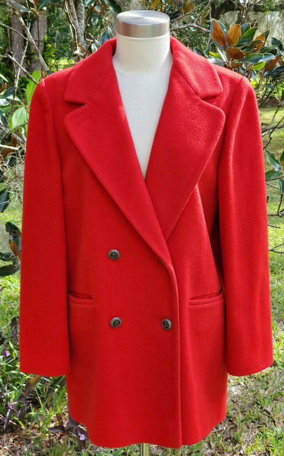 J.G. Hook Jacket Coat Wool Red Vintage Made in the USA Double Breasted