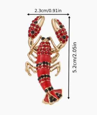 Lobster brooch pin Fashion jewelry New FAST Free Shipping 2 inch