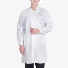 White Lab Coat Laboratory Medical Uniform Warehouse Doctor Overall Food Industry