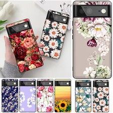 For Google Pixel 8 7 Pro 7A 6A 5 4A Flower Pattern Printed Soft Cover Phone Case