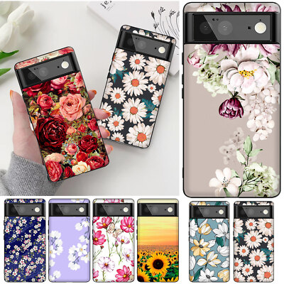 For Google Pixel 8 7 Pro 7A 6A 5 4A Flower Pattern Printed Soft Cover Phone Case
