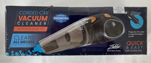 THISWORX Car Vacuum Cleaner, Corded 12v High Power Handheld Portable NIB