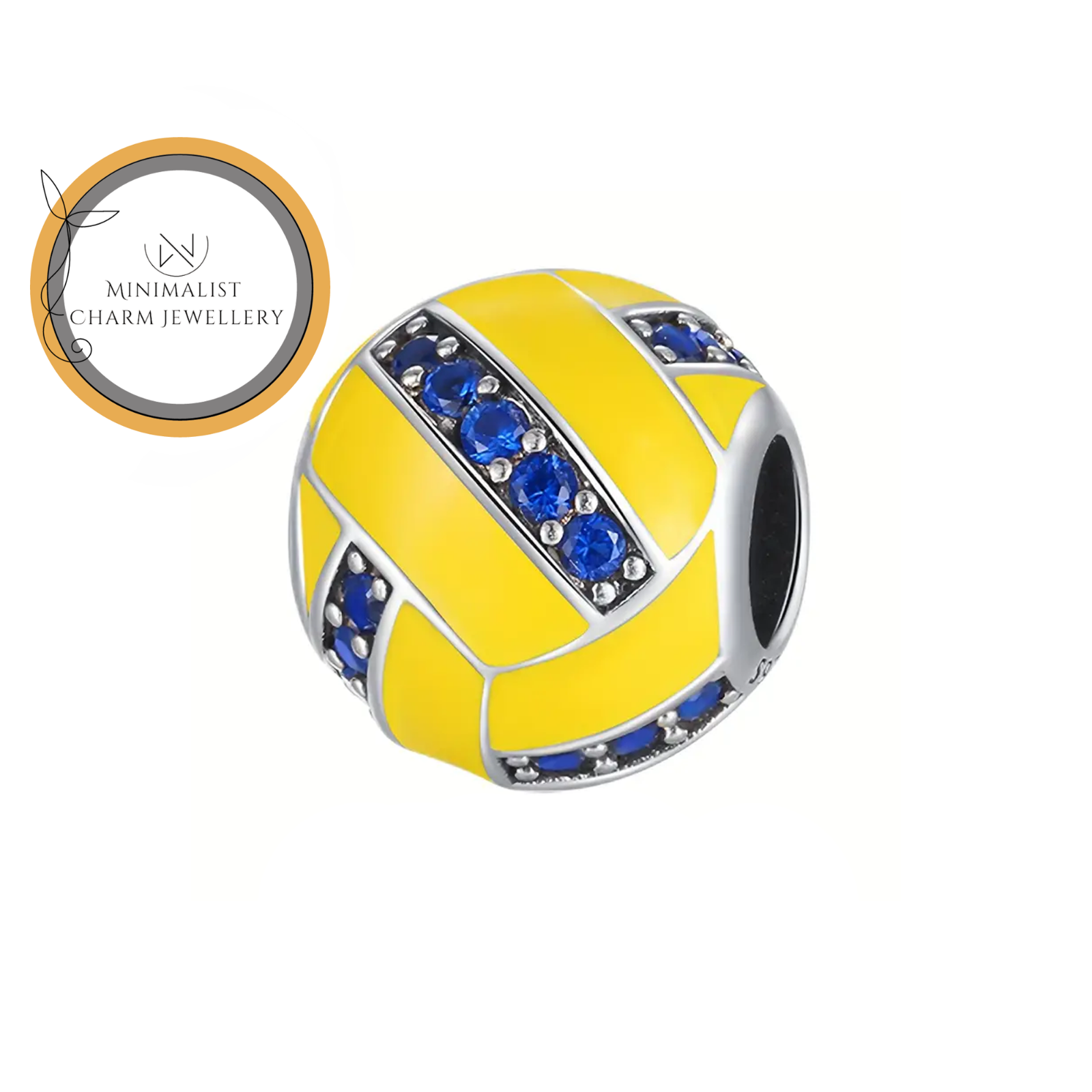 Volleyball Ball Charm for Bracelets and Team Jewelry