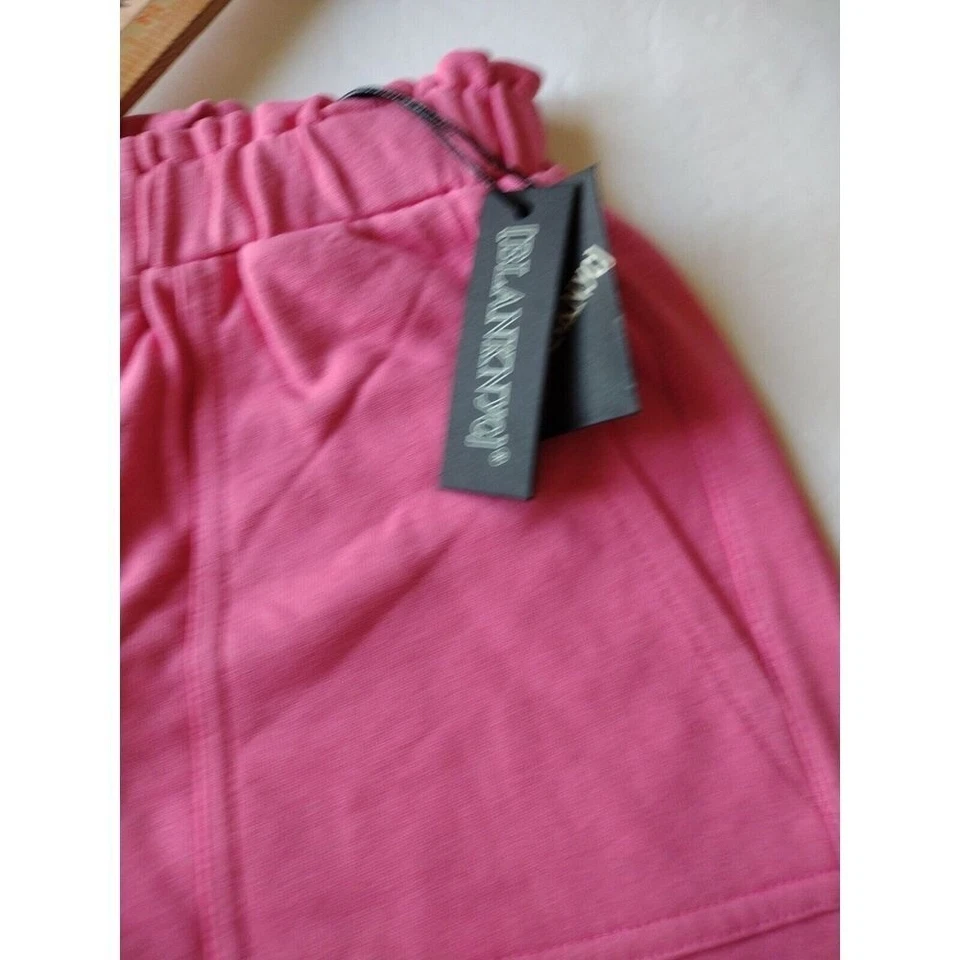 Blank NYC 短裤女式小号粉色棉质拉拉休闲运动短裤 — 第 2/4 张图片