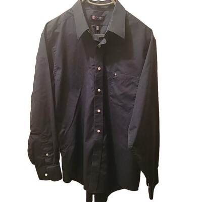 Chaps Mens Long Sleeve  Shirt Dark Green Large (16-16-1/2)