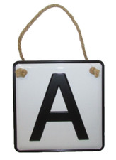 Metal Monogram with Rope Letter "A" 8" x 8" Sign