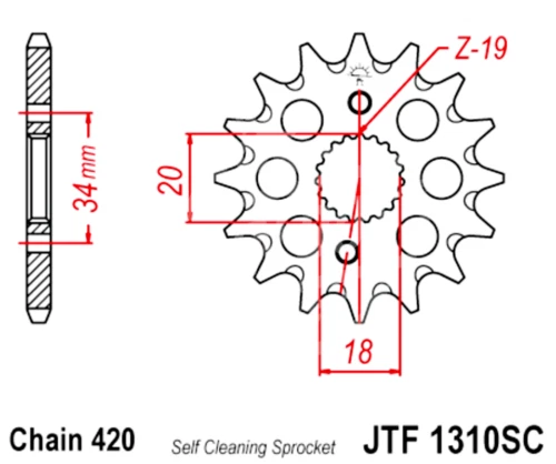 Kit de rodas dentadas e corrente de transmissão 420 JT para Honda CRF 150RB 2007-2025 - Imagem 3 de 4