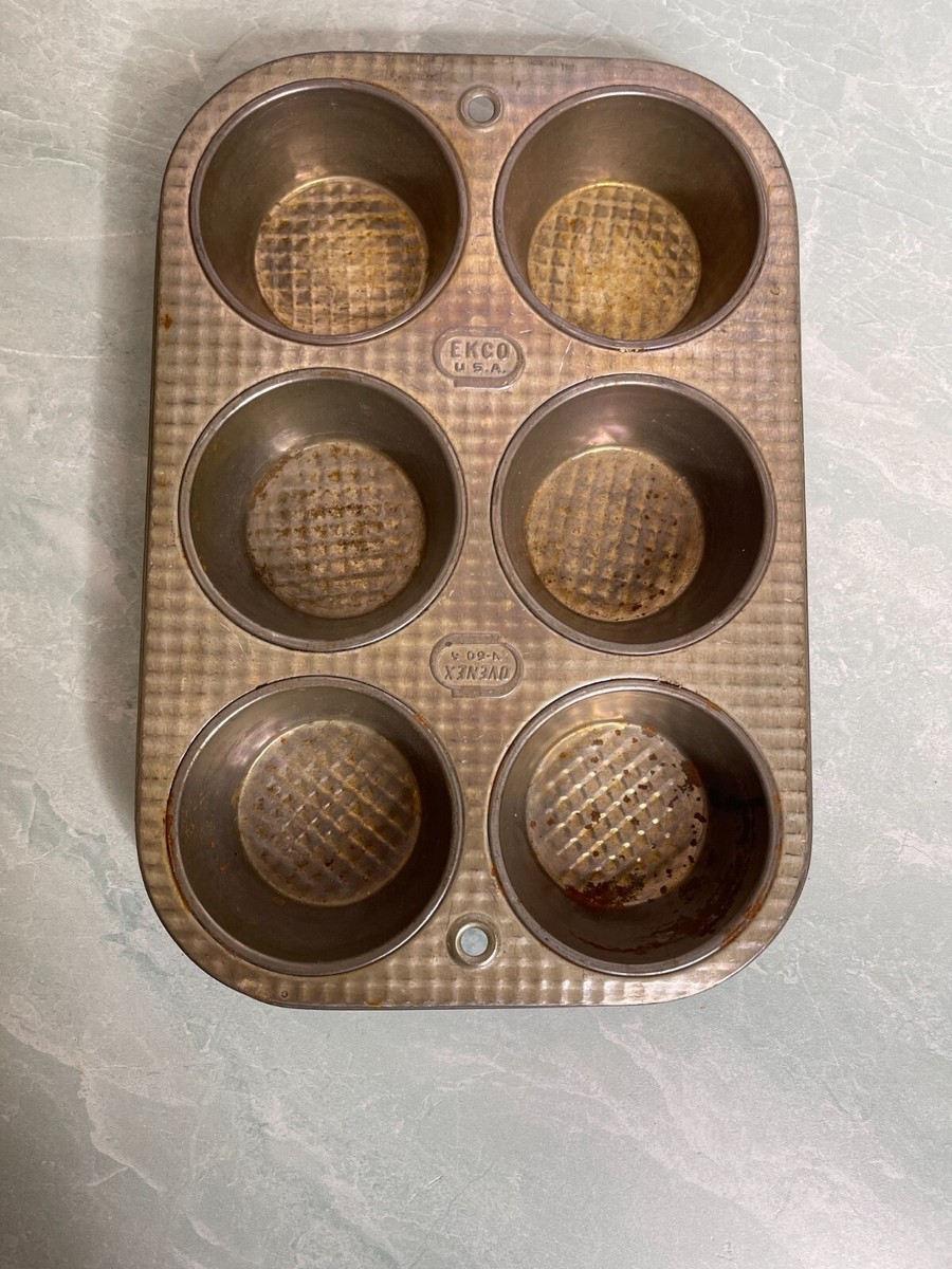 Baking Pans Ekco Cupcake Pan Vintage EKCO N-60-6 OVENEX