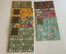 VTG Gift Wrap Paper Lot Full Sheets Mixed Occasion Garden, Floral, Geometric