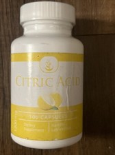Citric Acid, 100 Capsules Always Pure, No Additives Or Fillers, Lab Verified