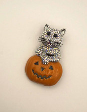 Butler and Wilson Crystal  & Enamel Halloween pumpkin  Brooch  NEW