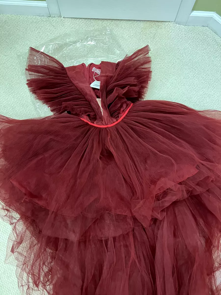 Giambattista Valli X H&M Long Tulle Dress Wine Red SOLD OUT! FR38 EMILY IN  PARIS