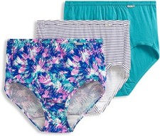 Brand new size 5/S Jockey Elance briefs 3 pk. teal/stripes/floral