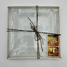 Home Essentials Bent Glass Square 4 Section Tray Platter