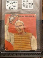 BENNY BENGOUGH 1933 #1 ST. LOUIS BROWNS NEW YORK YANKEES WORLD SERIES CHAMPION!!