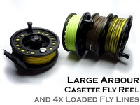 Fly Reel & Spools With 4 Pre-loaded Fly Lines Inc Sink Tip - W/f 7 Fly Fishing Fly Reel & Spools With 4 Pre-loaded Fly Lines Inc Sink Tip - W/f 7 Fly Fishing