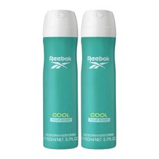 Reebok Cool Your Body Deodorant Body Spray, 5.1 fl oz 150ml  Pack of 2 