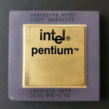 Vintage Intel Pentium 90 MHz (A80502-90 SX957) Gold Top Processor