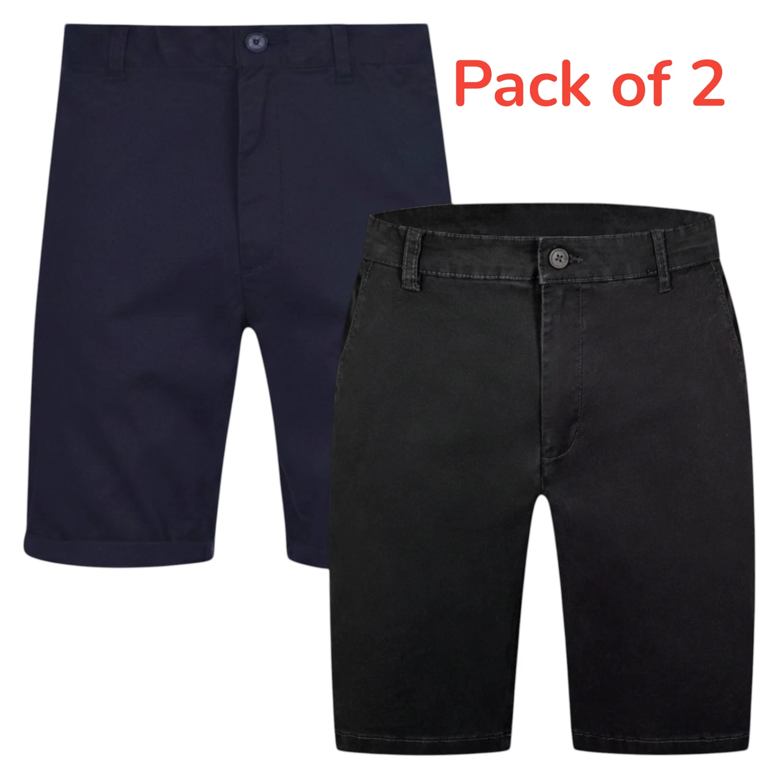 Jack Wills Mens Chino Shorts 2Pack Slim Fit Casual Knee Stretch Summer Pants
Opens in a new window o