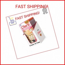 INABA Salmon Churu Cat Treats, Lickable, Squeezable Creamy Pur e Cat Treat with
