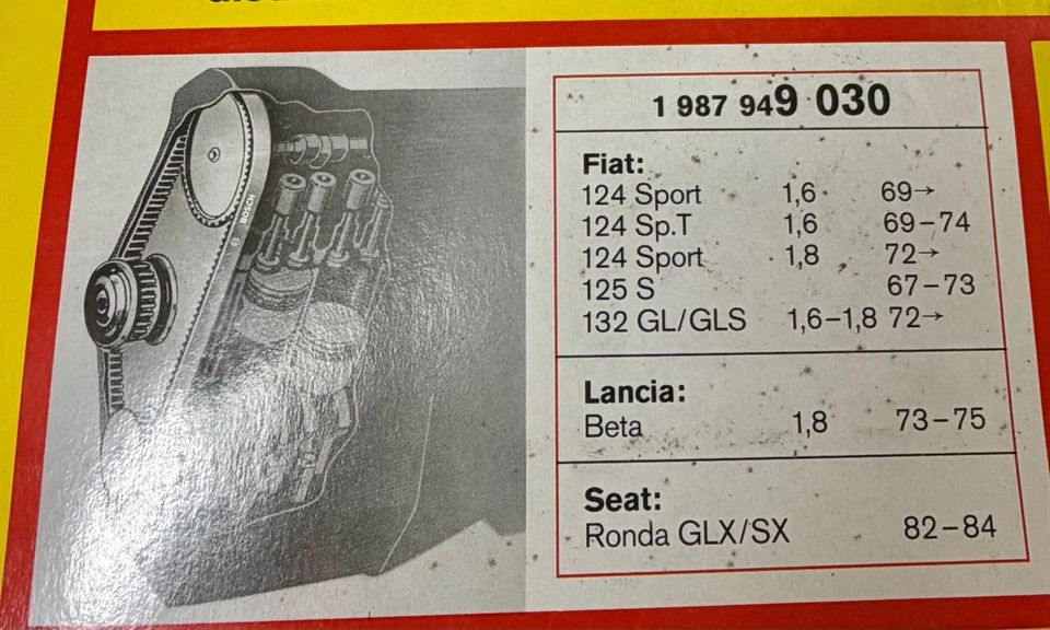Bosch Zahnriemen 1 987 949 030 NOS Made in Germany Fiat 124 125 132 Lancia Beta - Bild 2 von 4