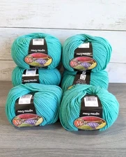 Lot of 6 Skeins Mary Maxim Ultra Mellowspun DK Sea Green Yarn 174 yds/each