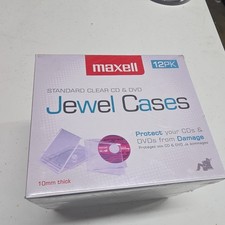 Maxell CD  DVD 12 Pack BRAND NEW Standard High Quality Jewel Cases Clear 360
