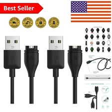 Lightweight USB Charging Cable for Garmin Watches - 1M, Safe Reliable, 2-Pack