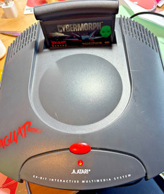 1990s Atari Jaguar Console in Original Box w/ Controller, Adapters, Cords, Games