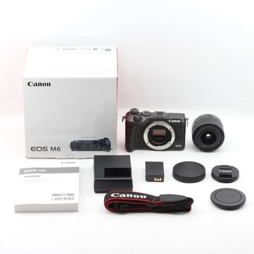 【NEARMINT w/Box】Canon EOS M6 24.2MP Digital Camera Black 15-45mm Lens kit Japan