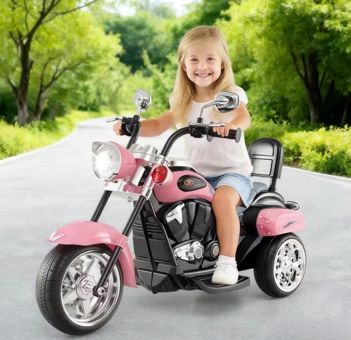 6V Electric Motorcycle, Featuring an Adjustable Headlight And Engine Sounds
