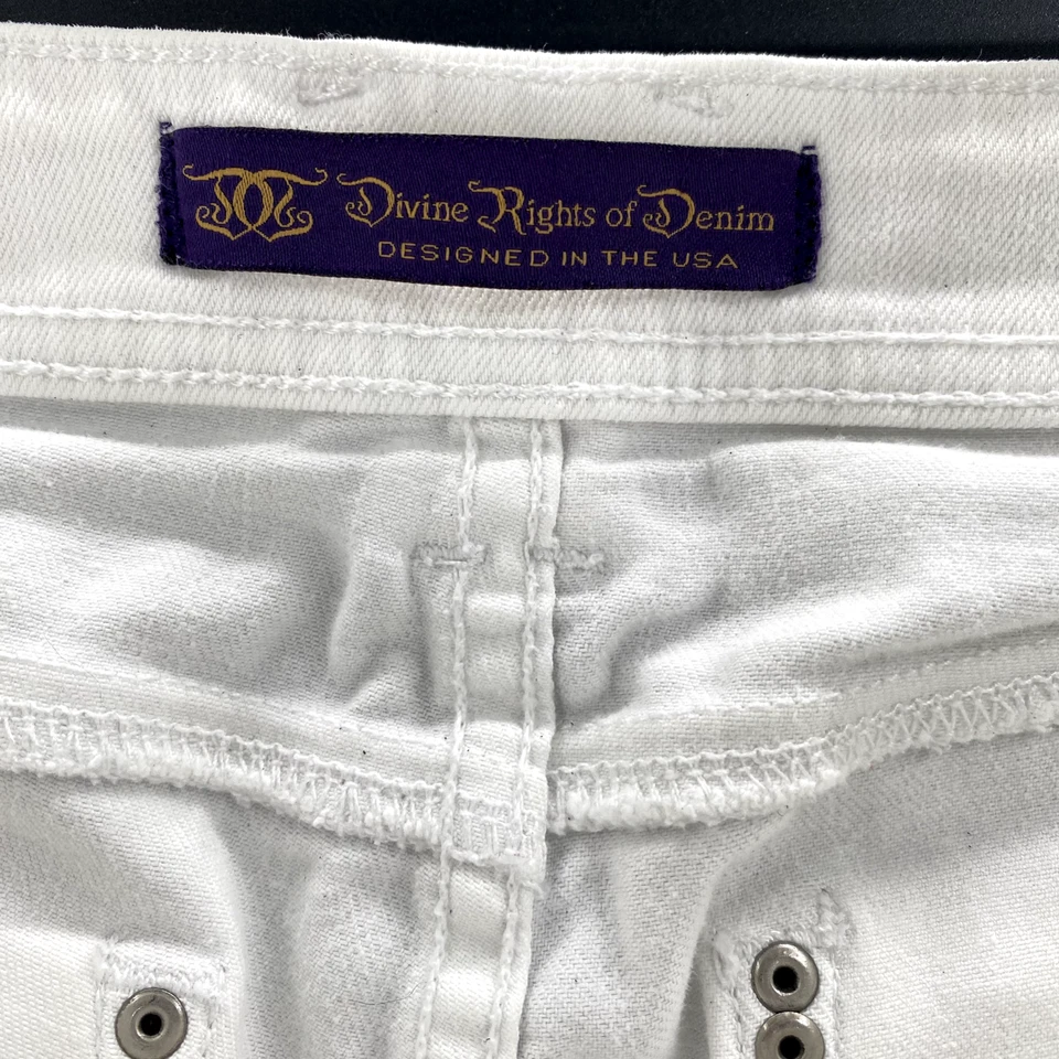 Jean Devine Rights of Denim para mujer talla 29 blanco ajustado desgastado Foto 3 de 4