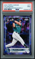 2022 Topps Chrome Sapphire- #277 Cal Raleigh Purple /10 Mariners PSA 9
